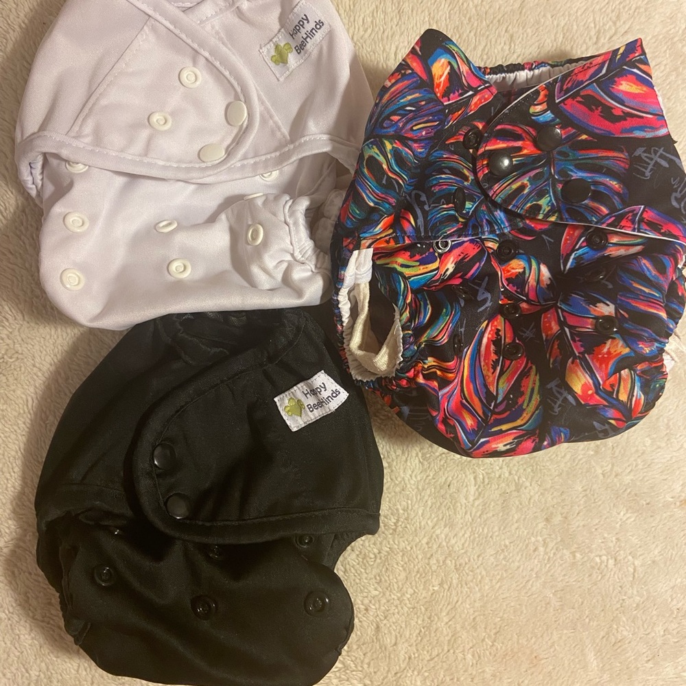 Cloth Diapers Cover Happy Beehinds Double Gussets excelente used condition